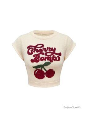 Women's Crop Sweater Vest Pullover Coquette